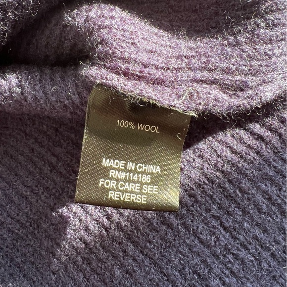 Wool Cowl Neck Catherine Malandrino Turtle Neck Sweater Navy Blue Color - Picture 6 of 8